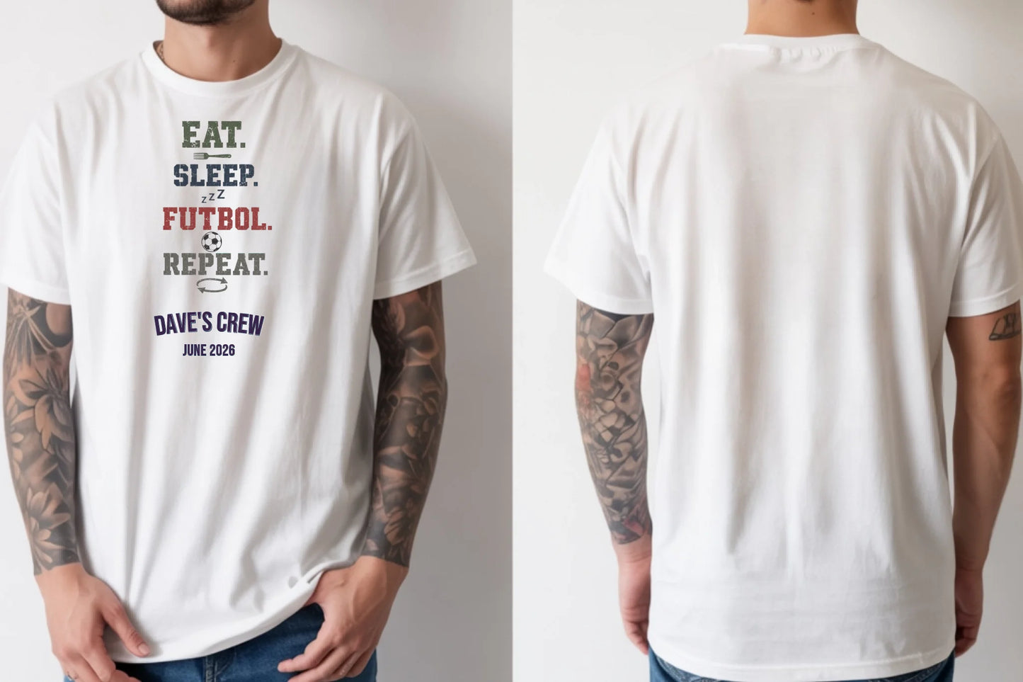 Personalised Summer of Soccer Tee | Eat Sleep Futbol Repeat 2026 | Top