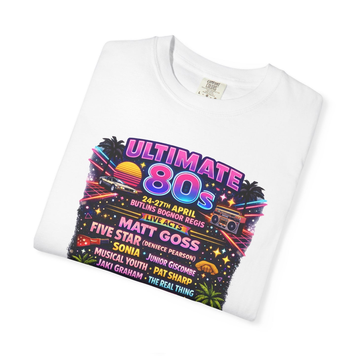 ULTIMATE 80s Bognor 24th April 2026 Lineup Statement TShirt Dress Loud