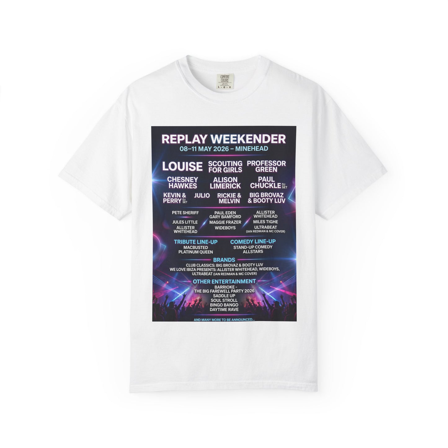 Replay Minehead Lineup T-Shirt — May 8–11, 2026 Event Tee Dress Loud