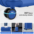 20-inch ABS Hard Shell Suitcase with Diamond Pattern - Navy Blue Dress Loud