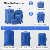 20-inch ABS Hard Shell Suitcase with Diamond Pattern - Navy Blue Dress Loud