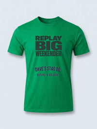 Personalised Replay Big Weekender Tee — irish green tee, front view