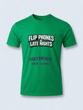 Personalised Back to 2000s Big Weekender Tee — irish green tee, front view