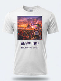 Personalised Back to 2000s Big Weekender Tee — white tee, front view