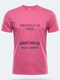 Personalised We Love Ibiza Big Weekender Tee — pink tee, front view