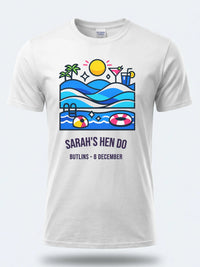 Personalised We Love Ibiza Big Weekender Tee — white tee, front view
