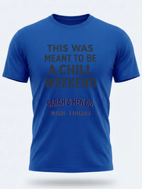 Personalised Bugged Out Big Weekender Tee — royal blue tee, front view