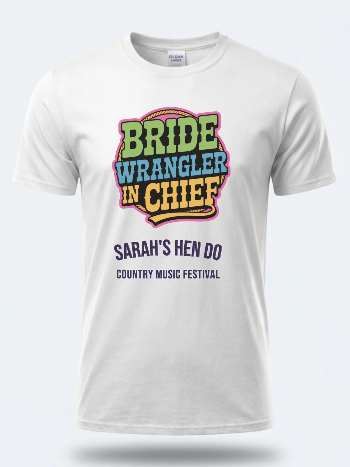 Personalised Country Weekender Tee — white tee, front view
