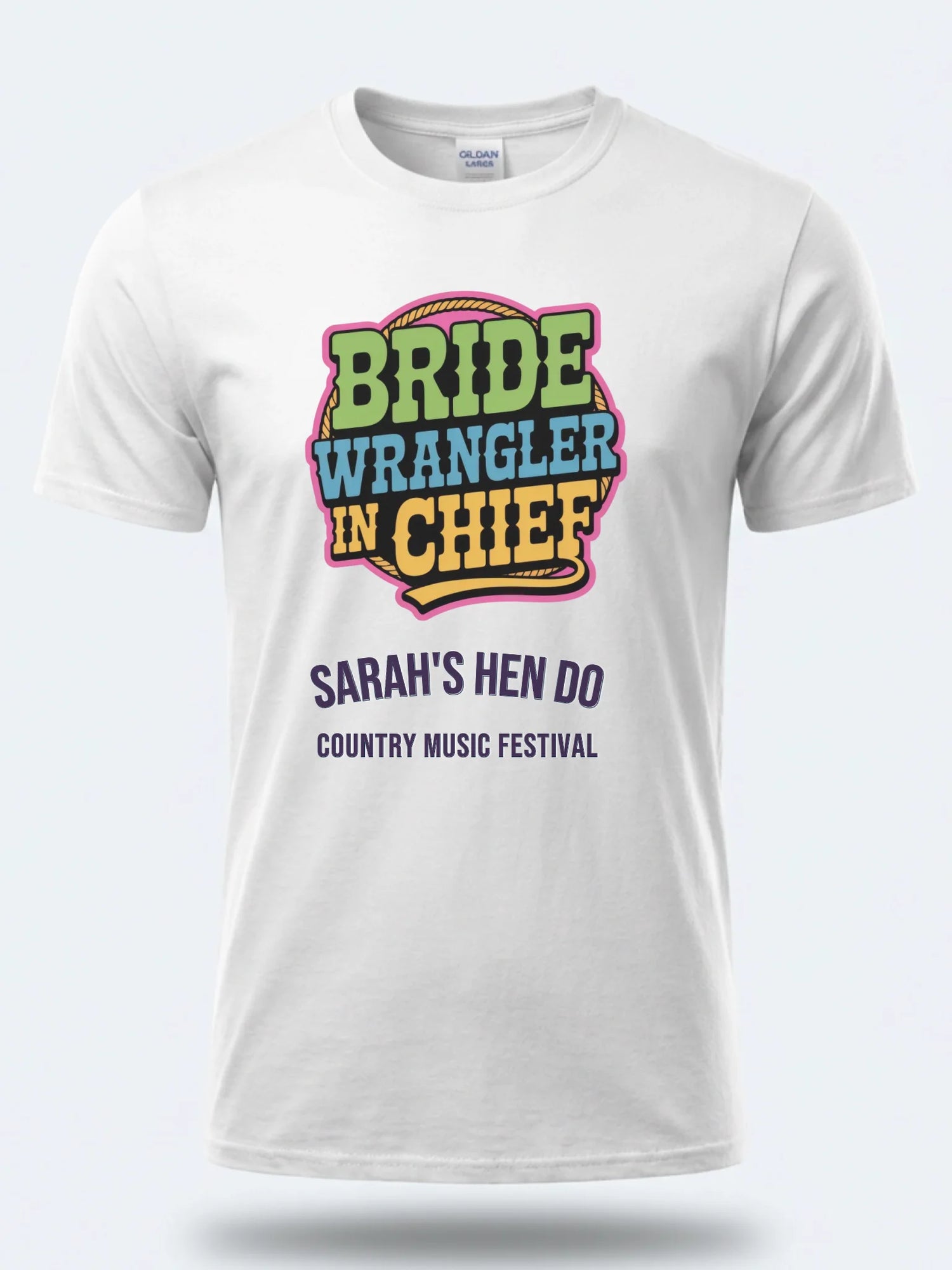 Personalised Country Weekender Tee — white tee, front view