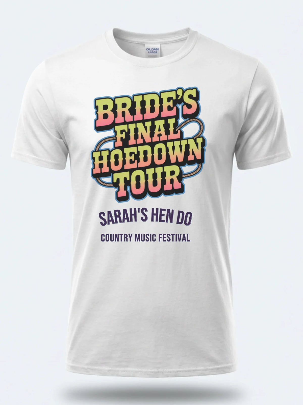 Personalised Country Weekender Tee — white tee, front view