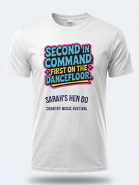 Personalised Country Weekender Tee — white tee, front view