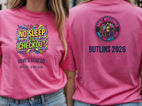 Personalised 90s Reloaded Big Weekender Tee | No Sleep Til Checkout Event Shirt Dress Loud