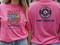 Personalised Country Weekender Unisex Tee — azalea tee, front and back view