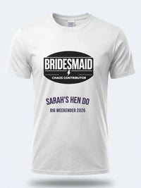 Personalised Weekender Unisex Tee – Bridesmaid Drinks Department