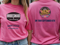 Personalised Weekender Unisex Tee — azalea tee, front and back view