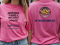 Personalised Weekender Unisex Tee — azalea tee, front and back view