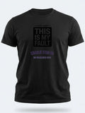Personalised Weekender Unisex Tee — black tee, front view