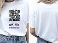 Personalised Banter Tee — white tee, front and back view