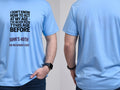Personalised Banter Tee — carolina blue tee, front and back view