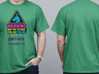 Personalised Banter Tee — irish green tee, front and back view