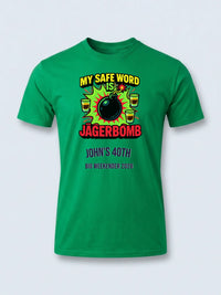Personalised Banter Tee — irish green tee, front view