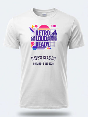 Personalised 80s Tee – Retro Loud Ready