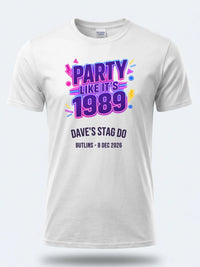 Personalised 80s Tee — white tee, front view