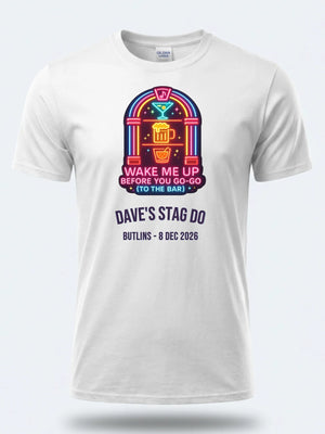 Personalised 80s Tee – Wake me up before you go go