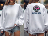 Personalised Ibiza Tee — white sweatshirt, front and back view