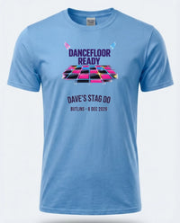 Personalised 80s Tee — carolina blue tee