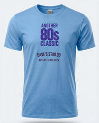 Personalised 80s Tee — carolina blue tee