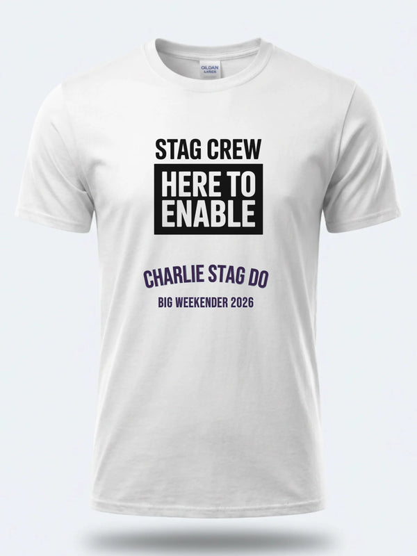 Personalized Weekender Unisex Tee – Bachelor Crew - Here to Enable – Bachelor