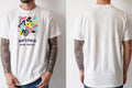 Personalised 80s Tee — natural tee, front and back view