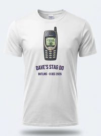 Personalised House of Garage Tee — white tee, front view