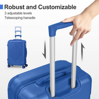 20-inch ABS Hard Shell Suitcase with Diamond Pattern - Navy Blue Dress Loud