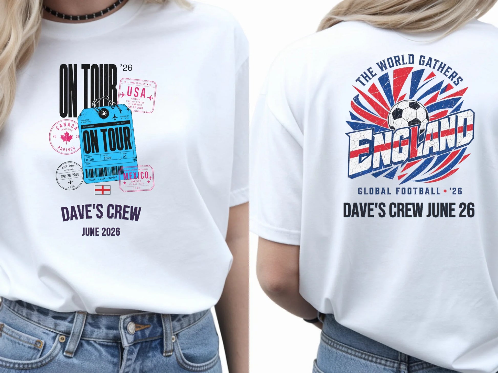 Personalised Summer of Soccer Tee | England on Tour | Top