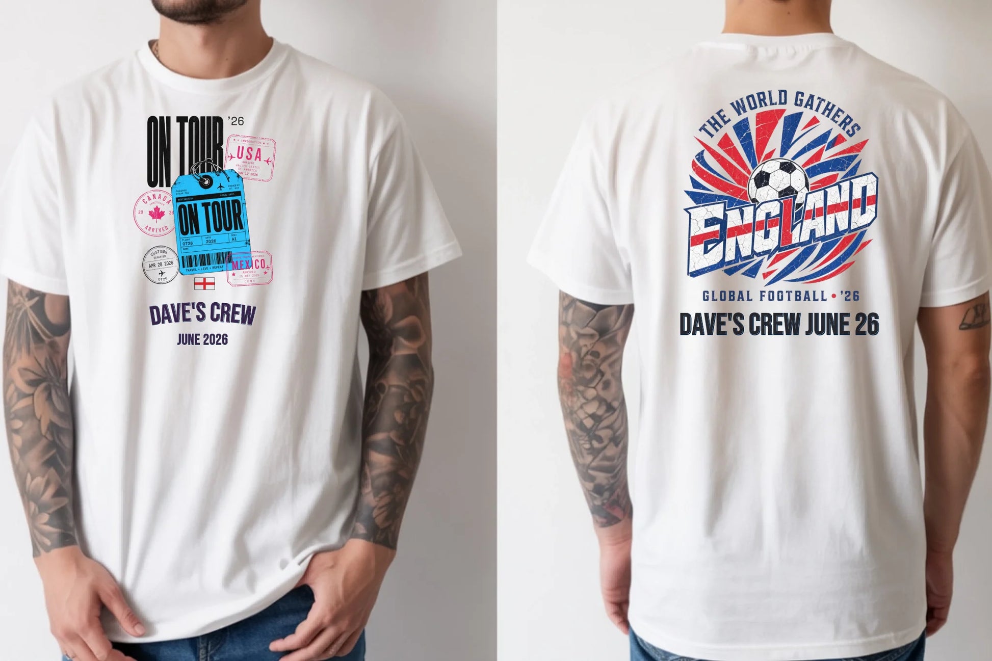 Personalised Summer of Soccer Tee | England on Tour | Top