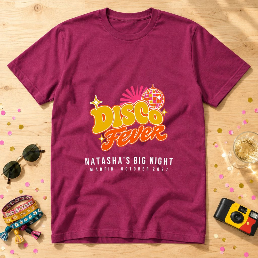 Disco Ball Burst — Personalised Hen Do T-Shirt