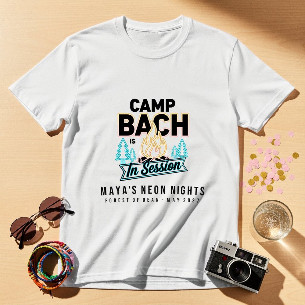 Camp Bach Neon Personalized Bachelorette T-Shirt