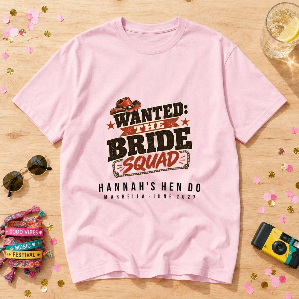 Wanted Poster — Personalised Hen Do T-Shirt
