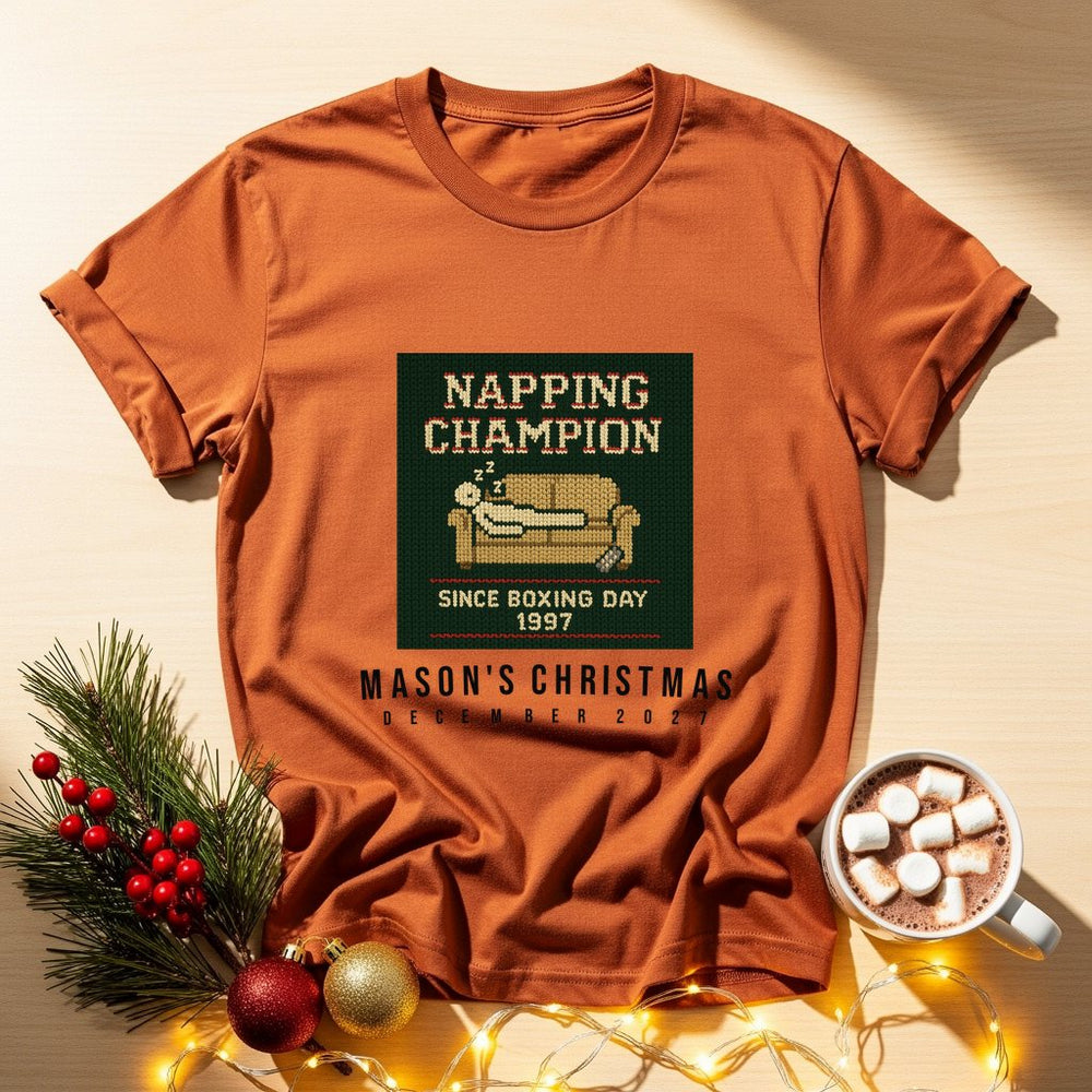 Napping Champion Personalized Christmas T-Shirt