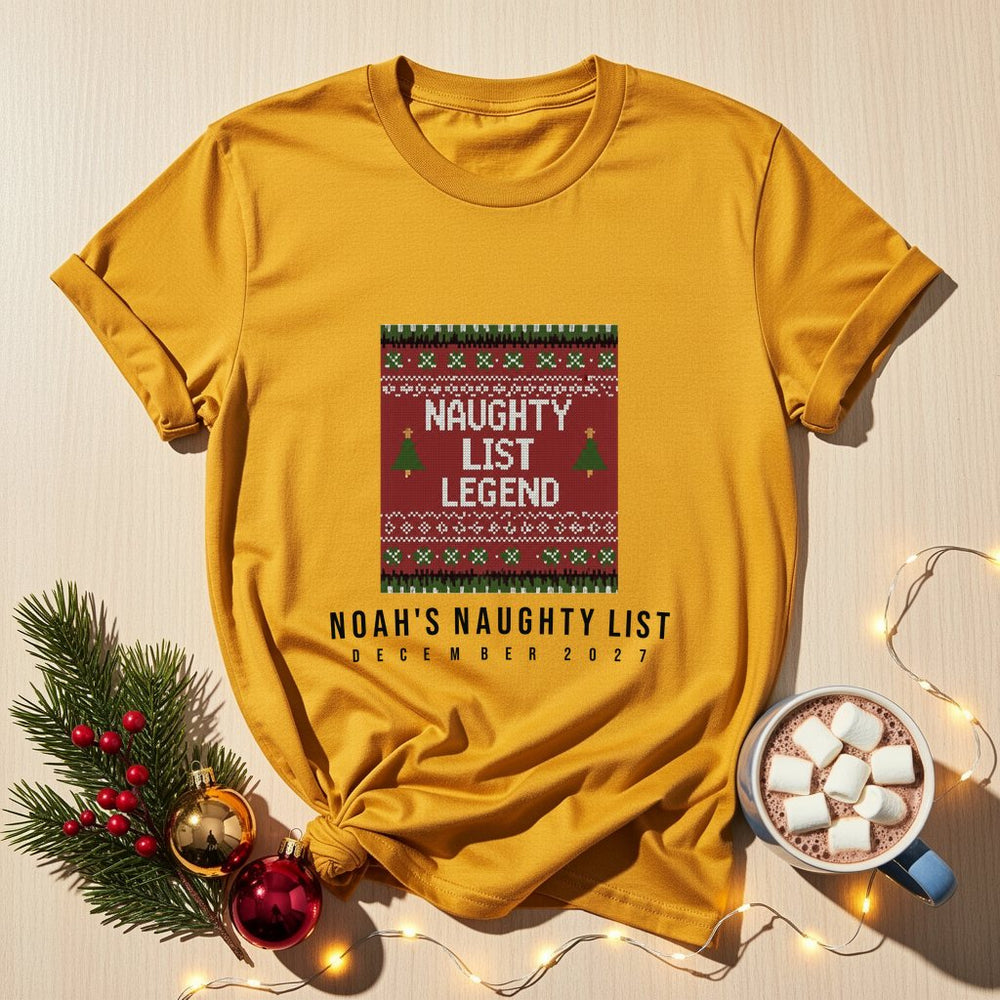 Naughty List Personalized Christmas T-Shirt