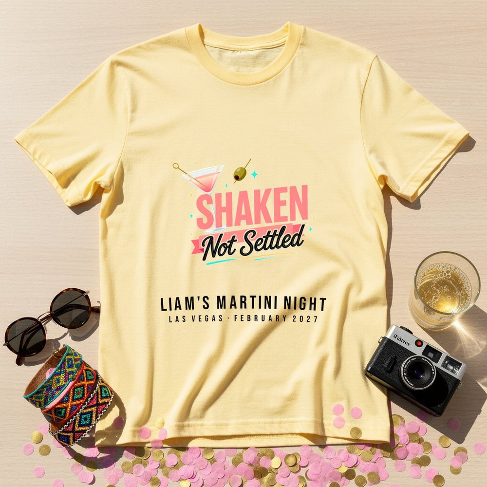 Shaken Not Settled Personalized Bachelorette T-Shirt