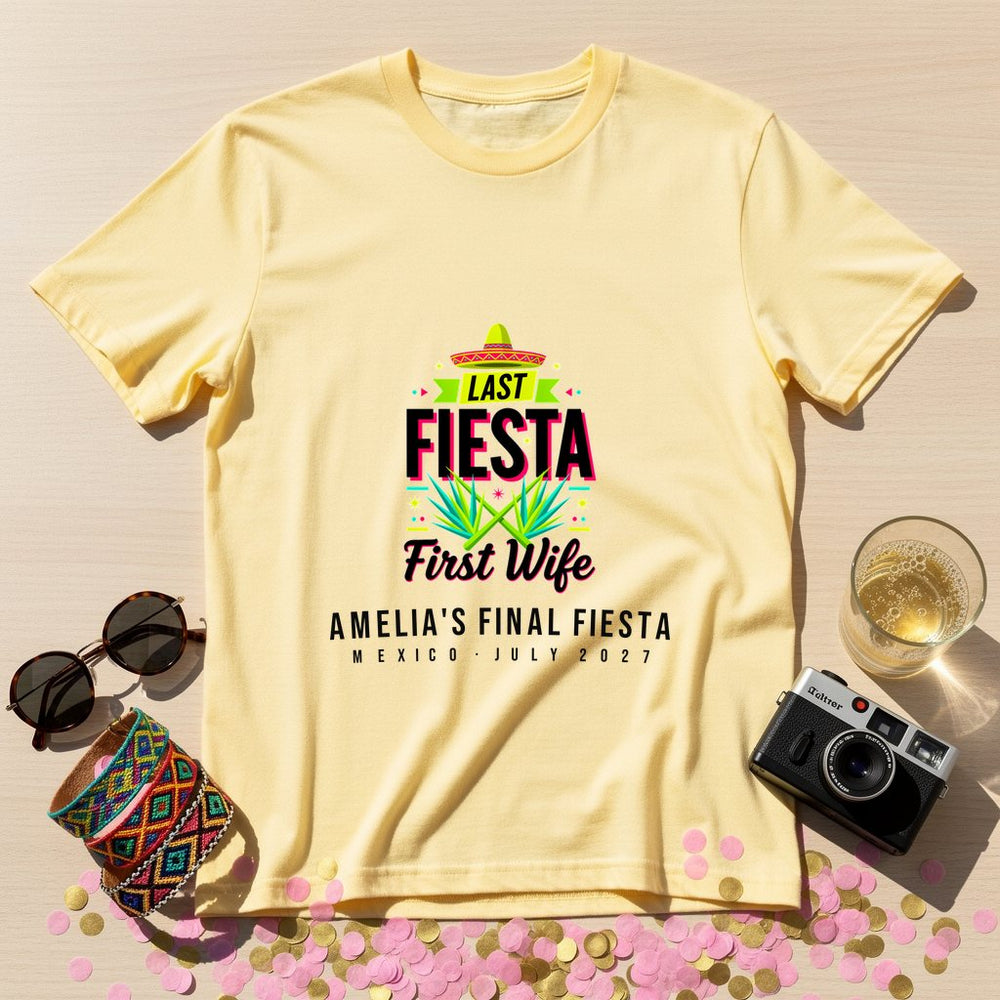 Last Fiesta Personalized Bachelorette T-Shirt