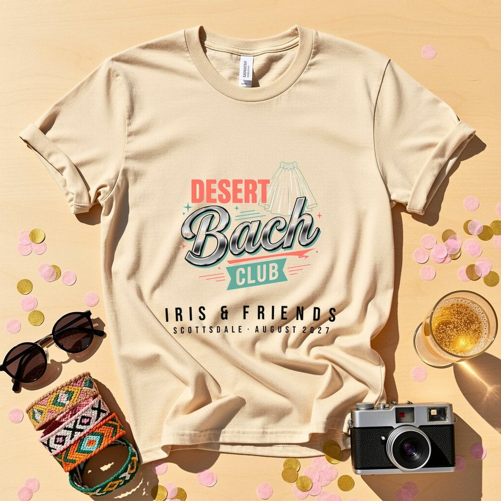 Chrome Veil Script Personalized Bachelorette T-Shirt