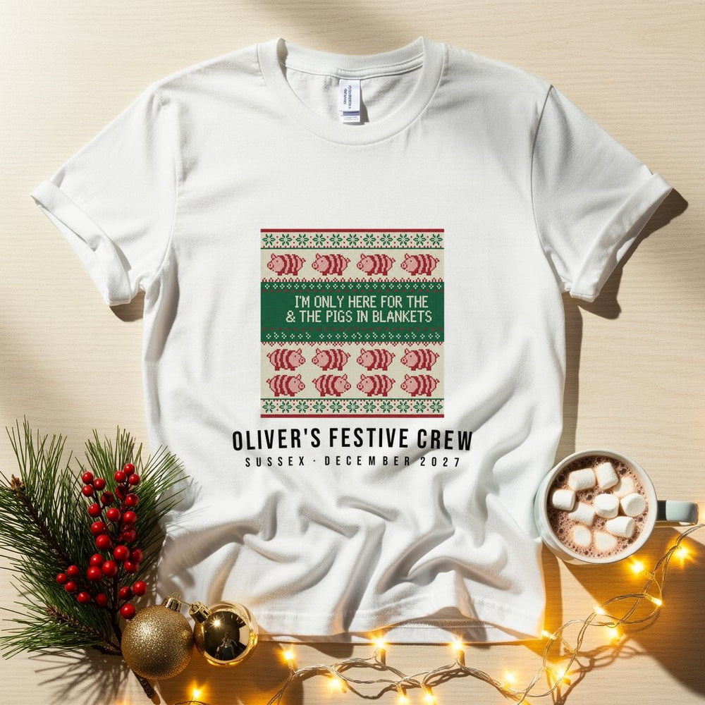 Pigs in Blankets Personalized Christmas T-Shirt