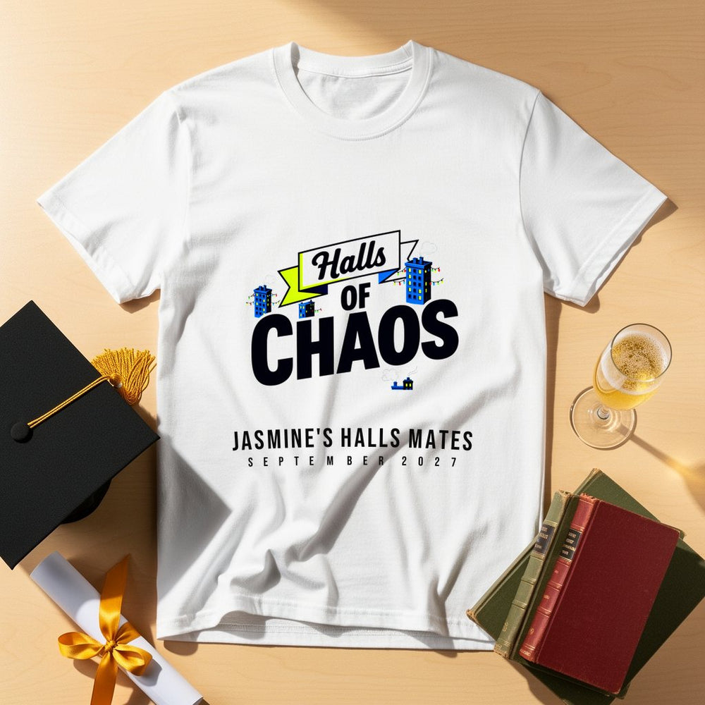 Halls Of Chaos Personalized Freshers T-Shirt