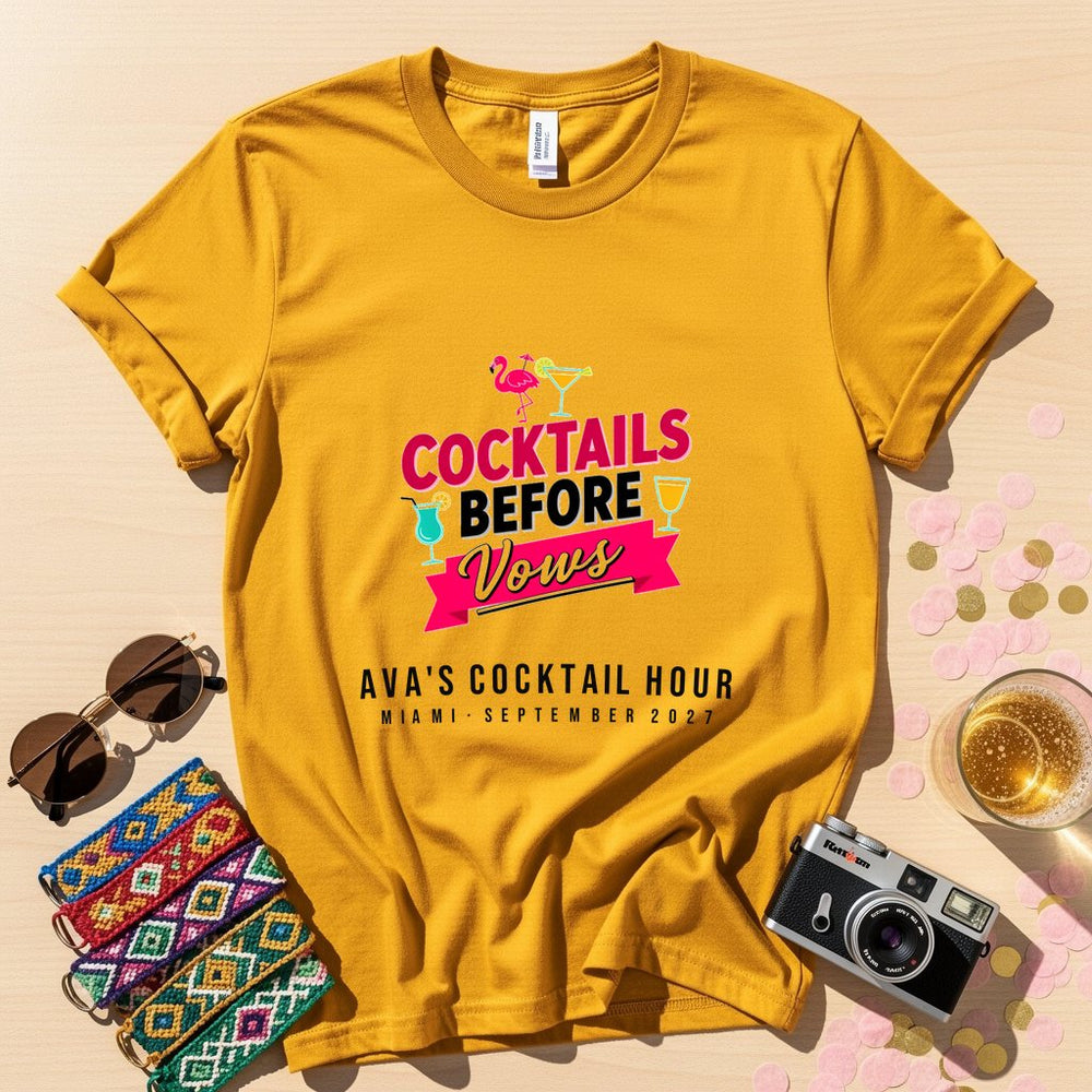 Cocktails Before Personalized Bachelorette T-Shirt