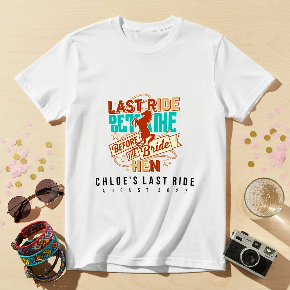 Last Ride Bride Personalized Weekender T-Shirt