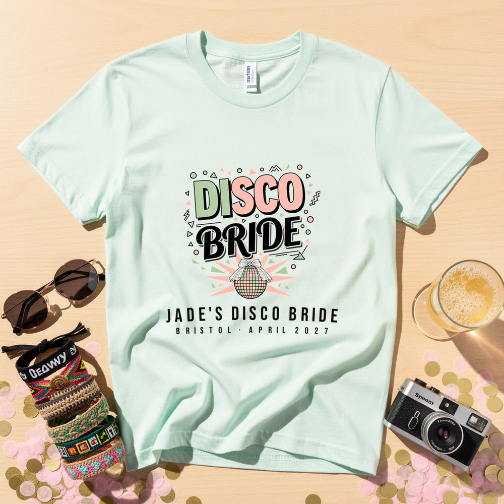 Disco Bride Personalized Bachelorette T-Shirt